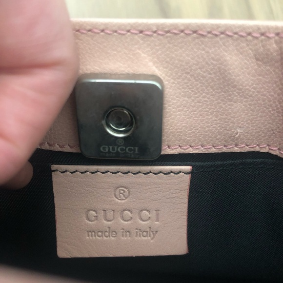 Vintage Gucci pink leather monogram shoulder bag - Picture 8 of 9